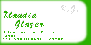 klaudia glazer business card